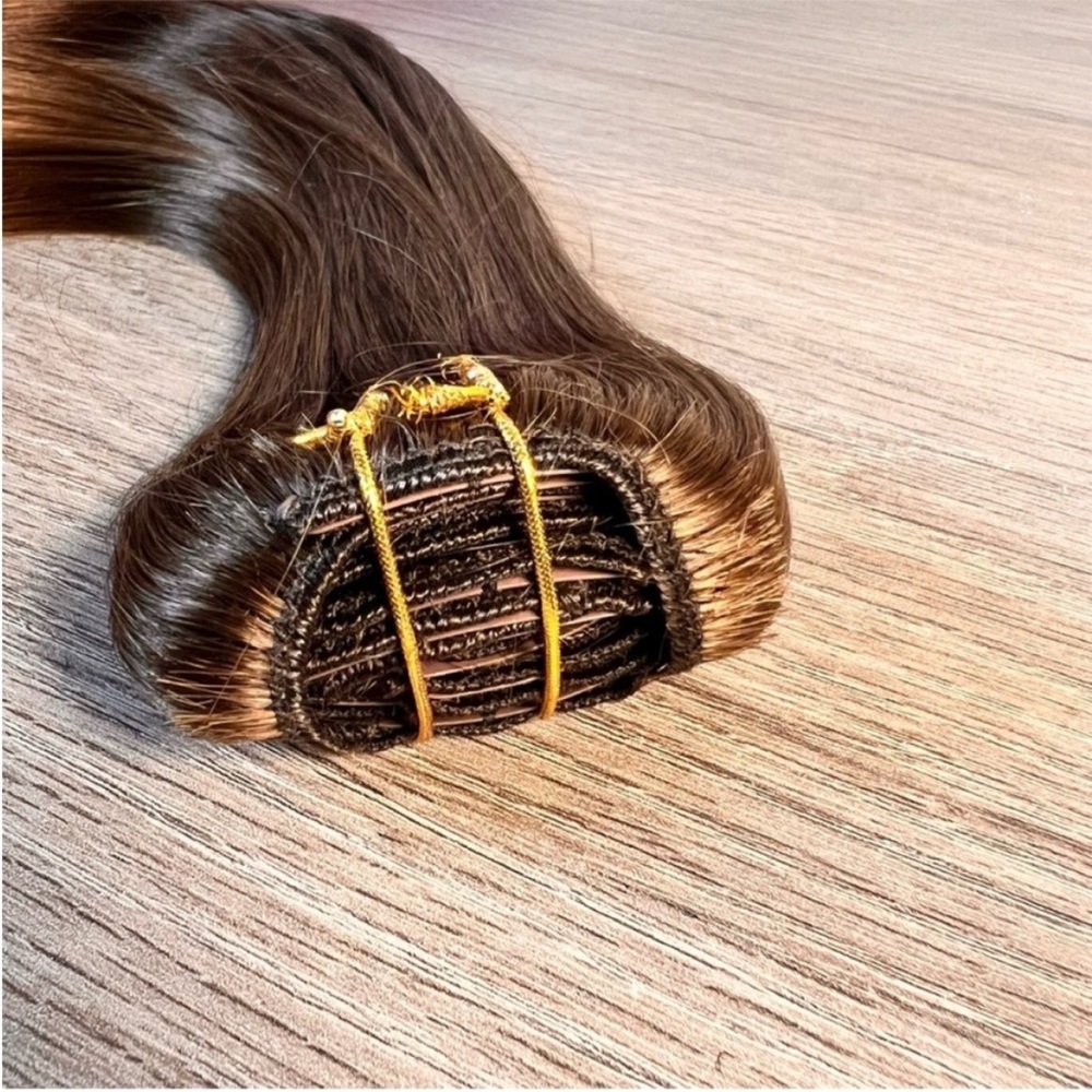 Chocolate Brown Remy Human Hair 20 Inch Clip In Hair Extensions - Picture 3 of 14
